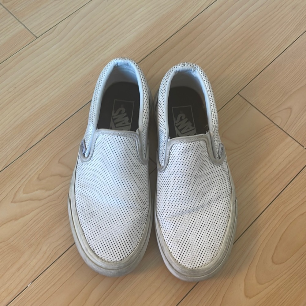 Women’s white slip on vans